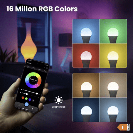 MOES Tuya Matter WiFi E27 Smart Lamp Dimbaar Led-licht 16 miljoen RGB-kleuren - Image 3