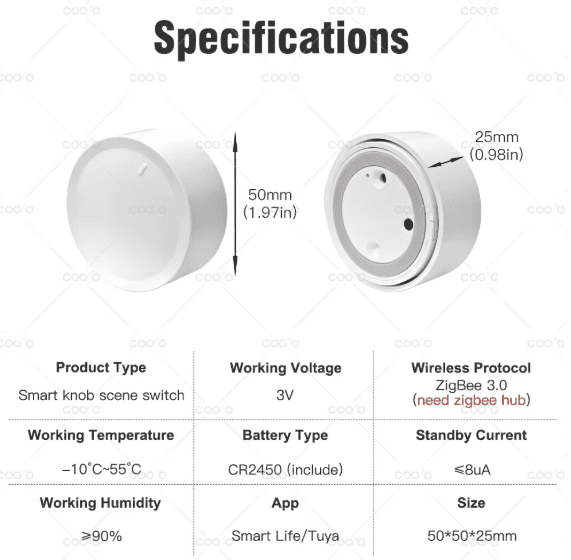 Tuya Zigbee 3.0 Knop – Scene Switch & Draadloze Dimmer - Image 4