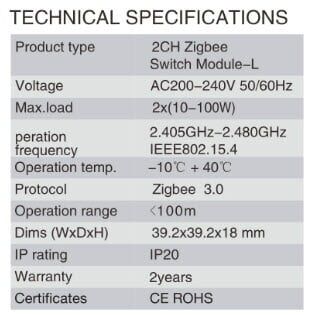 Tuya ZigBee 3.0 inbouwschakelaar 2 kanaals zonder neutrale draad - Afbeelding 6