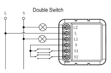 Tuya ZigBee 3.0 inbouwschakelaar 2 kanaals zonder neutrale draad - Afbeelding 4