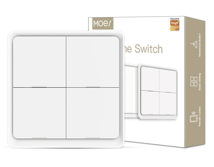 MOES 4-voudige ZigBee draadloze scèneschakelaar – Zigbee devices Veldhoven