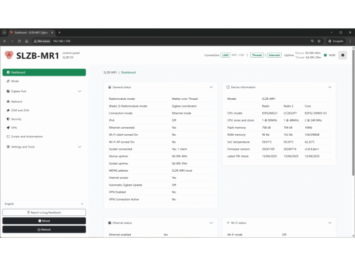 SLZB-MR4U Zigbee en Thread Ethernet PoE/USB/WIFI Adapter - Afbeelding 10